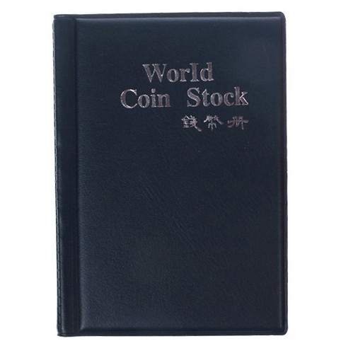 World Coin Stock 120 Slot Coin Collection Album Wallet - Black