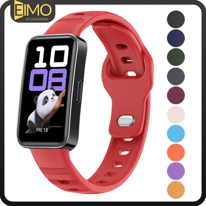 สายซิลิโคนกีฬา for สมาร์ทวัช Huawei Band 10 9 8 สายรัดข้อมือยางเปลี่ยน for Huawei Band 10 9 8 NFC