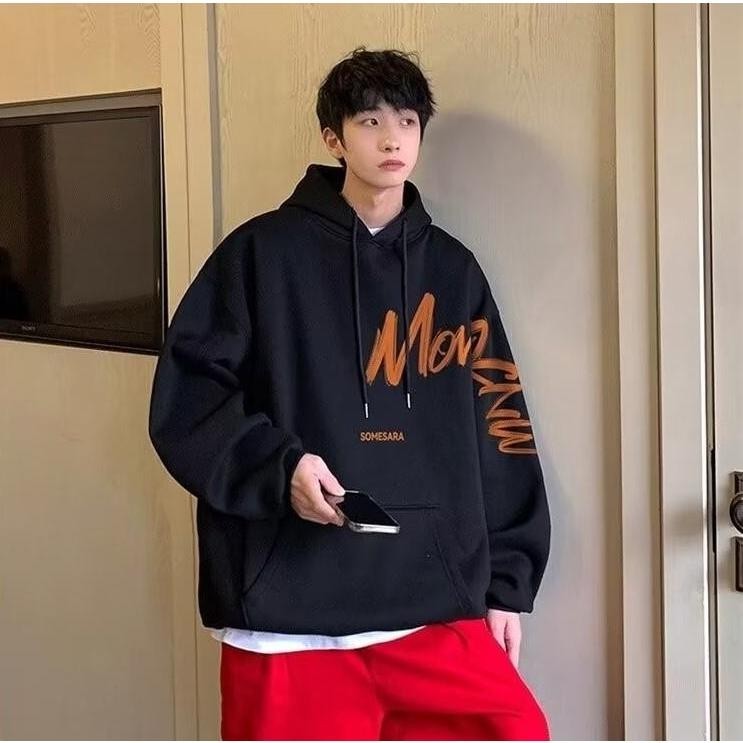 56MEN Hoodie MONO เสื้อฮู้ดชาย เสื้อคริสมาสต์ พิมพ์อักษรMONOหน้า/หลัง แขนยาว โอเวอร์ไซซ์ Clothing ผู้ชาย Man