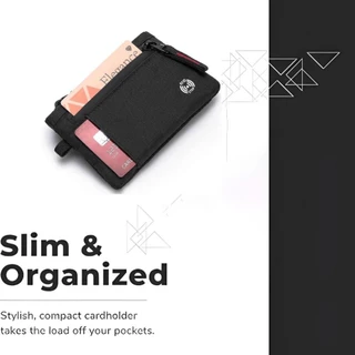 กระเป๋าสตางค์ผู้ชาย BLANKZO แบบบางหรูหรา มีระบบป้องกันการโจรกรรมด้วย RFID และซิป ทำจากวัสดุไนลอน สบายเมื่อใช้งาน