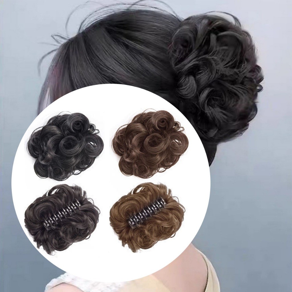 10CM.ผมหยิกกิ๊บติดผม แฮร์พีซมวยผม มวยผมหยิก มี4สี สําหรับผู้หญิง เครื่องประดับผม สีสวยธรรมชาติ - รูปที่ 4