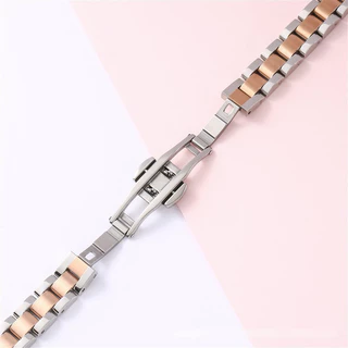 10/12/14/16/18/20/22 มม.สายนาฬิกาสแตนเลส - 3-Link Butterfly Clasp สายโลหะสําหรับนาฬิกา Series 1-9/SE/Ultra | ทนทาน SEA สายยอดนิยม