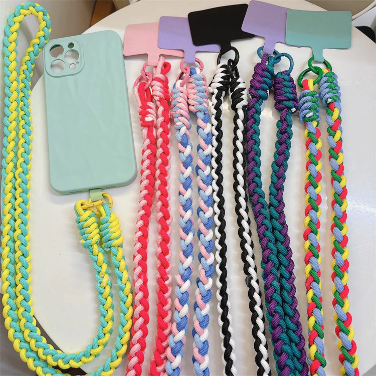 เชือกถักบิด สายคล้องเคสโทรศัพท์มือถือ/สายคล้องขวดน้ำ/สายคล้องกล้อง/เชือกปีนเขากลางแจ้งแบบเฉียง-SJPS