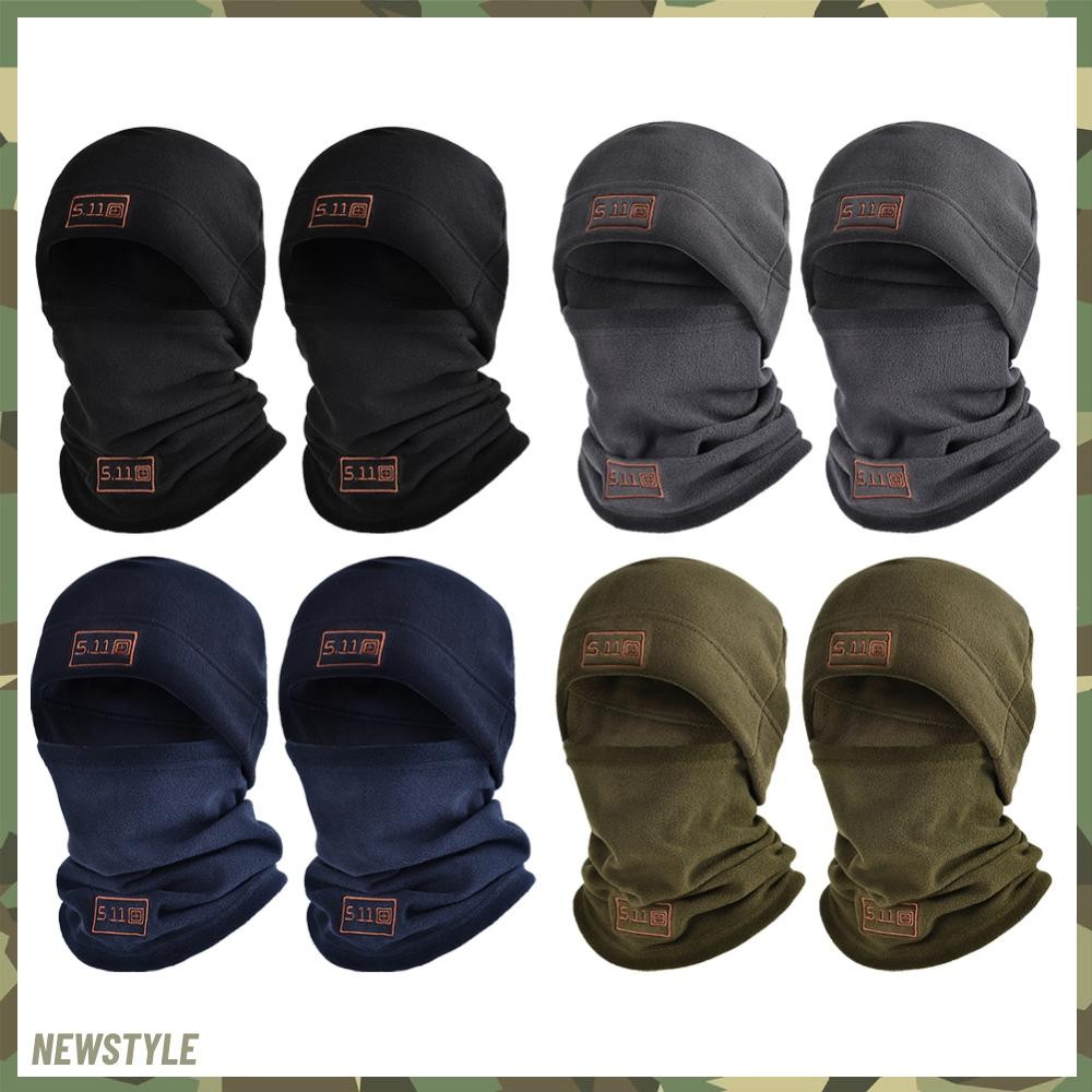 ส่งจากกรุงเทพ 2 ชิ้น Warm Cycling Ski Mask Thermal Fleece Ski Face Cover Windproof Hood สําหรับกลางแ