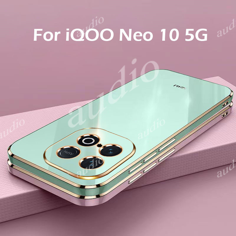 Iqoo neo 10 5G หรูหรา Electroplated สําหรับ iqoo neo 10 neo10 iqooNeo10 5G เคสโทรศัพท์หรูหราชุบสแควร