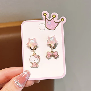 เด็กหูคลิปไม่เจ็บปวดไม่เจาะต่างหูน่ารักโลหะผสมต่างหู