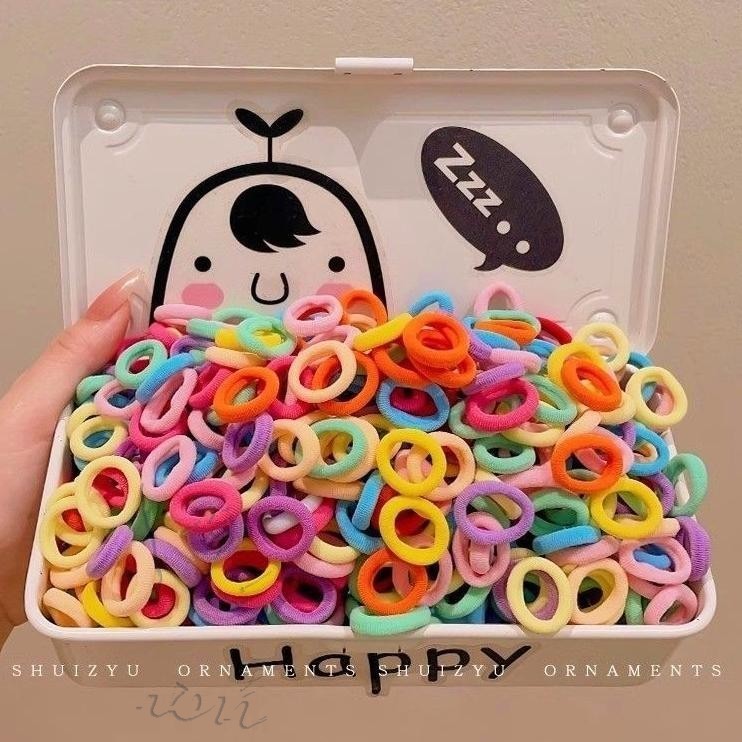ยางรัดผมไนลอนสีสันสดใสสำหรับเด็กรัดผมยืดหยุ่นเพื่ออุปกรณ์เสริมแฟชั่นสำหรับเด็กผู้หญิง