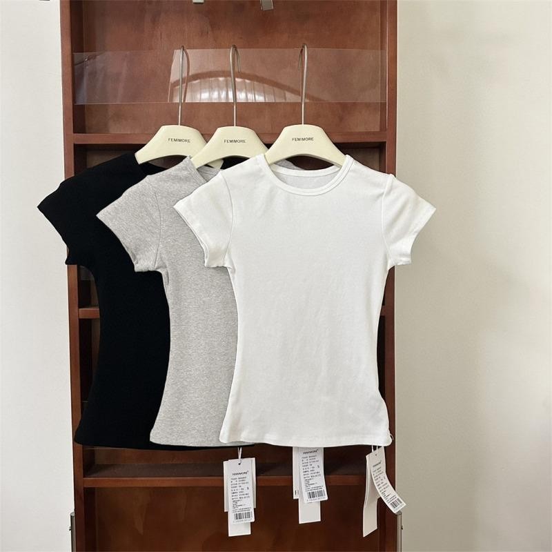 เสื้อยืดแขนสั้นคอปก สไตล์พื้นฐาน สำหรับผู้หญิง ฤดูร้อน มาใหม่ สไตล์น่ารักและเซ็กซี่ สาวฮอต ทรงสลิมฟิตCOD