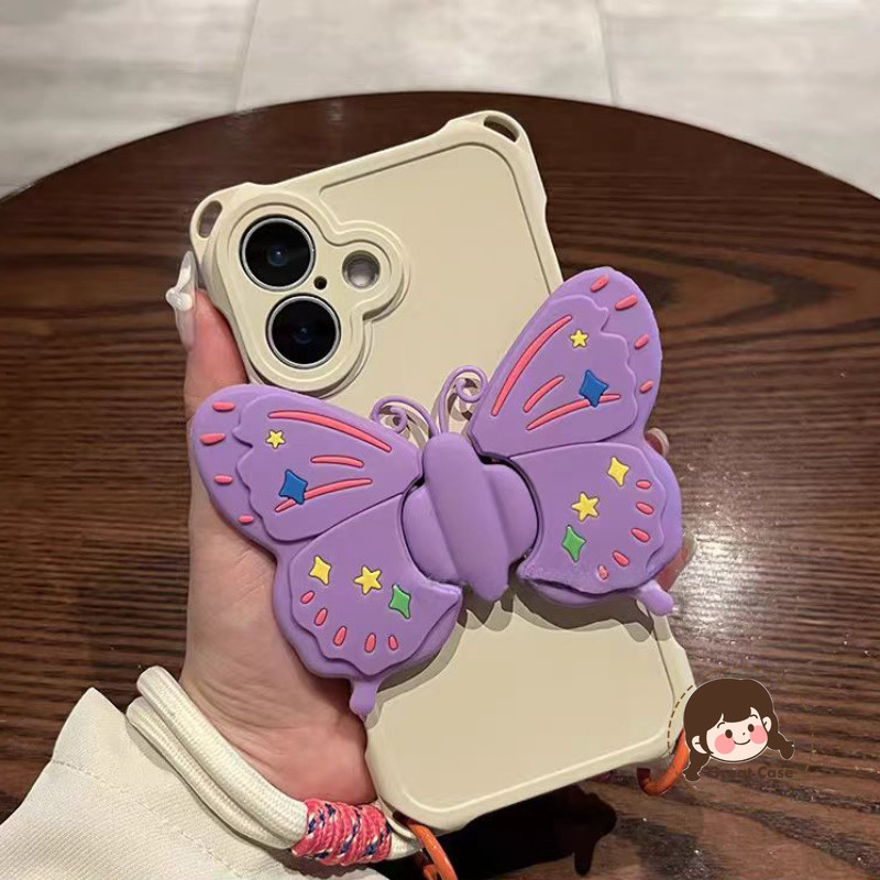 ใหม่ 3D ผีเสื้อผู้ถือเคสโทรศัพท์สําหรับ Vivo Y78 Y77 Y76S Y73S Y52S Y78 Plus Y77E Y31S Y33S Y33T Y32