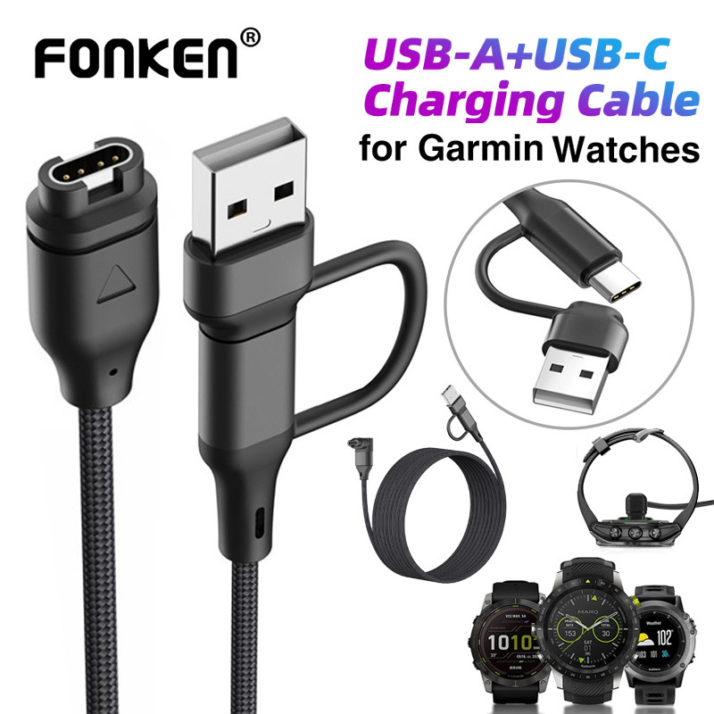 Fonken 2 in 1 สายชาร์จสําหรับนาฬิกา Garmin USB Type-C ที่ชาร์จนาฬิกาสําหรับ Garmin Fenix 7 7S 7X 6