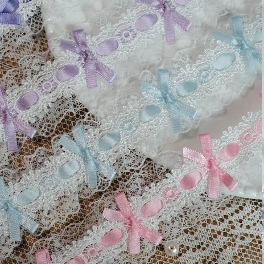 1yard Delicate Diy ลูกไม้ Trim Ribbons Handmade ผ้าหัตถกรรมชุดอุปกรณ์เย็บผ้าห่อของขวัญ Bow