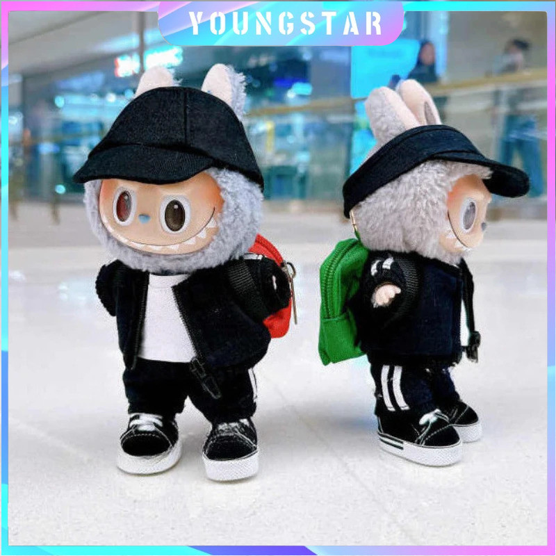 FYG แฟชั่นกีฬาเสื้อผ้าสําหรับ 15/17 ซม.Labu ตุ๊กตา Peaked Cap ชุด Ropa Labubu ชุดอุปกรณ์เสริม