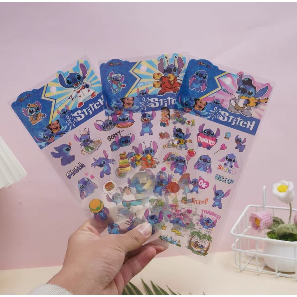 สติกเกอร์การ์ตูนน่ารักจาก Stitch แบบ PETใสกันน้ำ รุ่นใหม่