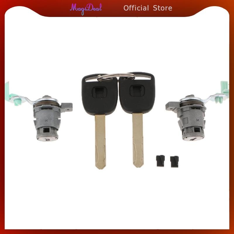 [MAGIDEAL] กระบอกล็อคประตูซ้ายและขวาคู่พร้อม 2 ปุ่มสําหรับ Honda Civic 03-06