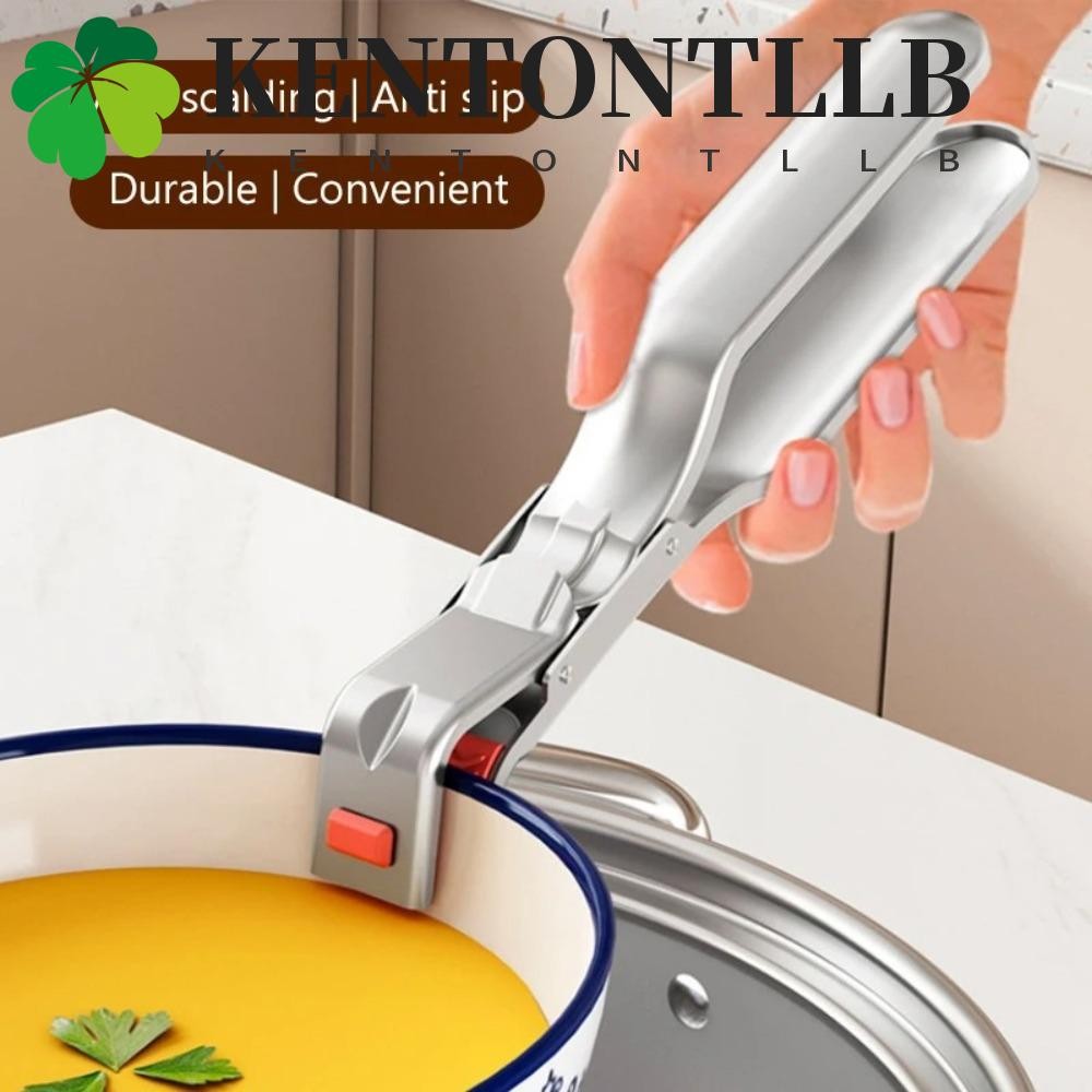 KENTONTLLB คลิปป้องกันการลวก, ที่วางชามร้อนด้ามจับ Retriever Tong Ergonomic, อุปกรณ์ยกจานสแตนเลสหนาทนความร้อนสากล