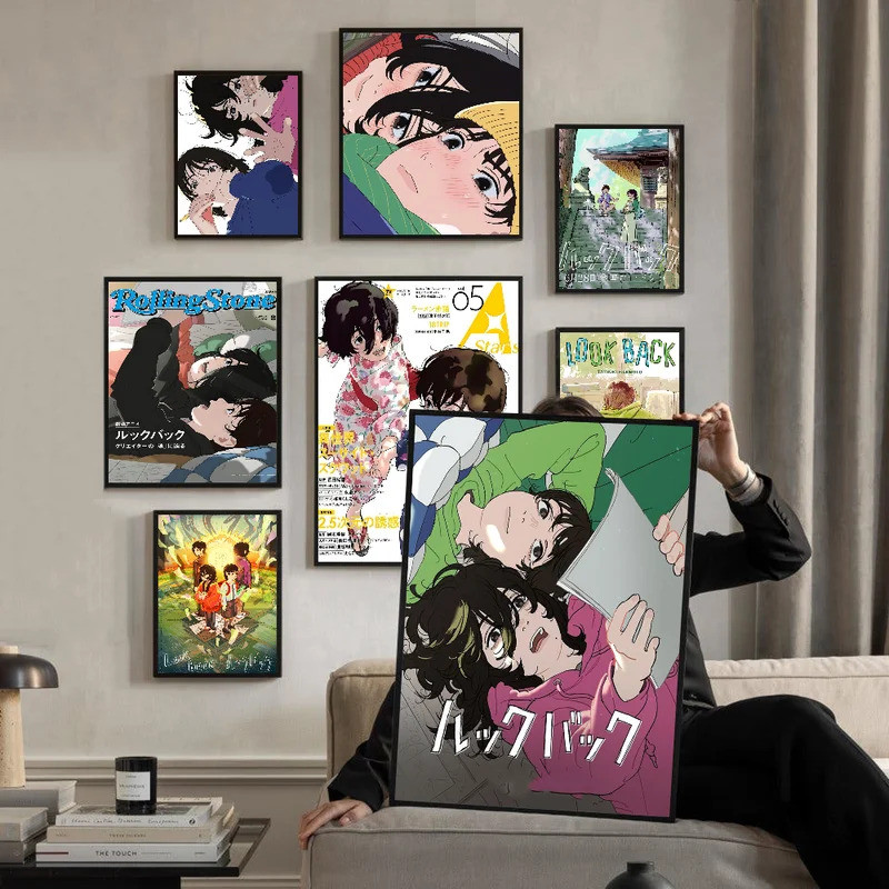Anime Look Back Vintage Posters Sticky Vintage Room Home Bar Cafe Decor Kawaii Room Decor