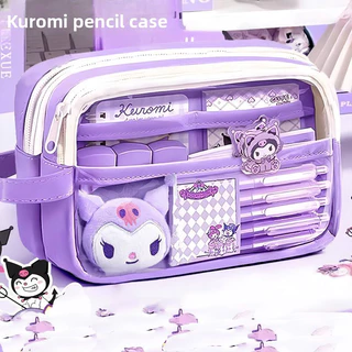กระเป๋าดินสอใสขนาดใหญ่กันน้ำน่ารักและมีสไตล์ - Kuromi, Cinnamoroll, My Melody และซิปที่ทนทานสำหรับโรงเรียน วัยรุ่น เด็กชายและเด็กหญิง