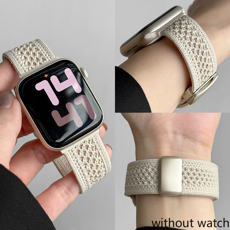 สายถักไนลอนแม่เหล็กสําหรับ แอปเปิล ดู 10 46 มม. 42 มม. 45 มม. 41 44 40 มม. ฉันดู ชุด พิเศษ 49 มม. 9 7 8 6 5 4 กับ