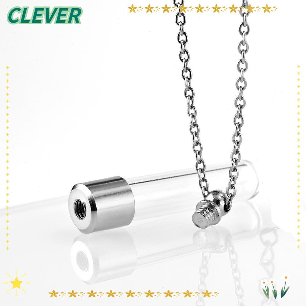 CLEVER สร้อยคอขวดแก้ว, ที่ใส่ขี้เถ้าเติมได้ Wishing ขวด, แบบพกพาพร้อมโซ่แก้วใสที่ระลึกน้ําหอม Vial จี้