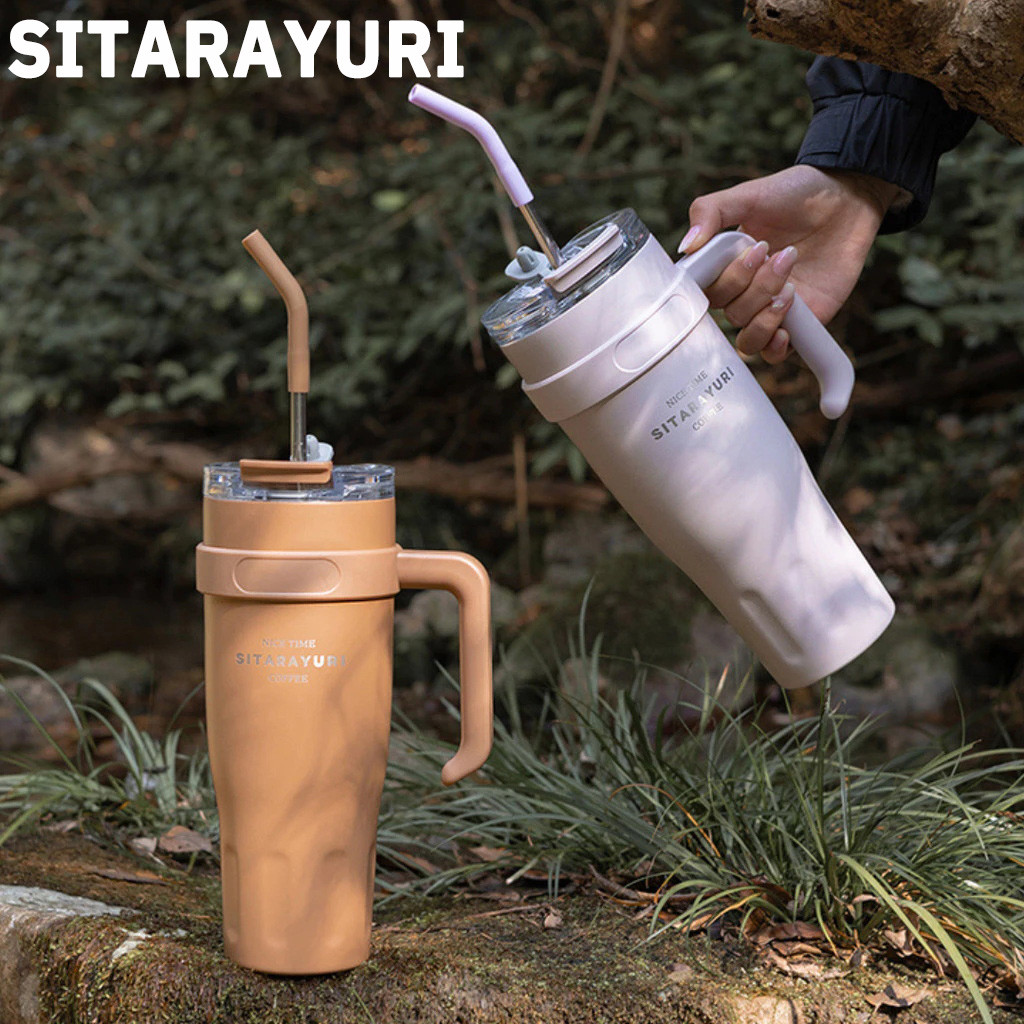 SITARAYURI ZF-007 แก้วสแตนเลสเก็บความเย็น/ร้อน แก้วมีหูจับ แก้วเก็บอุณหภูมิ 1,100ml แก้วขนาดใหญ่ - รูปที่ 2