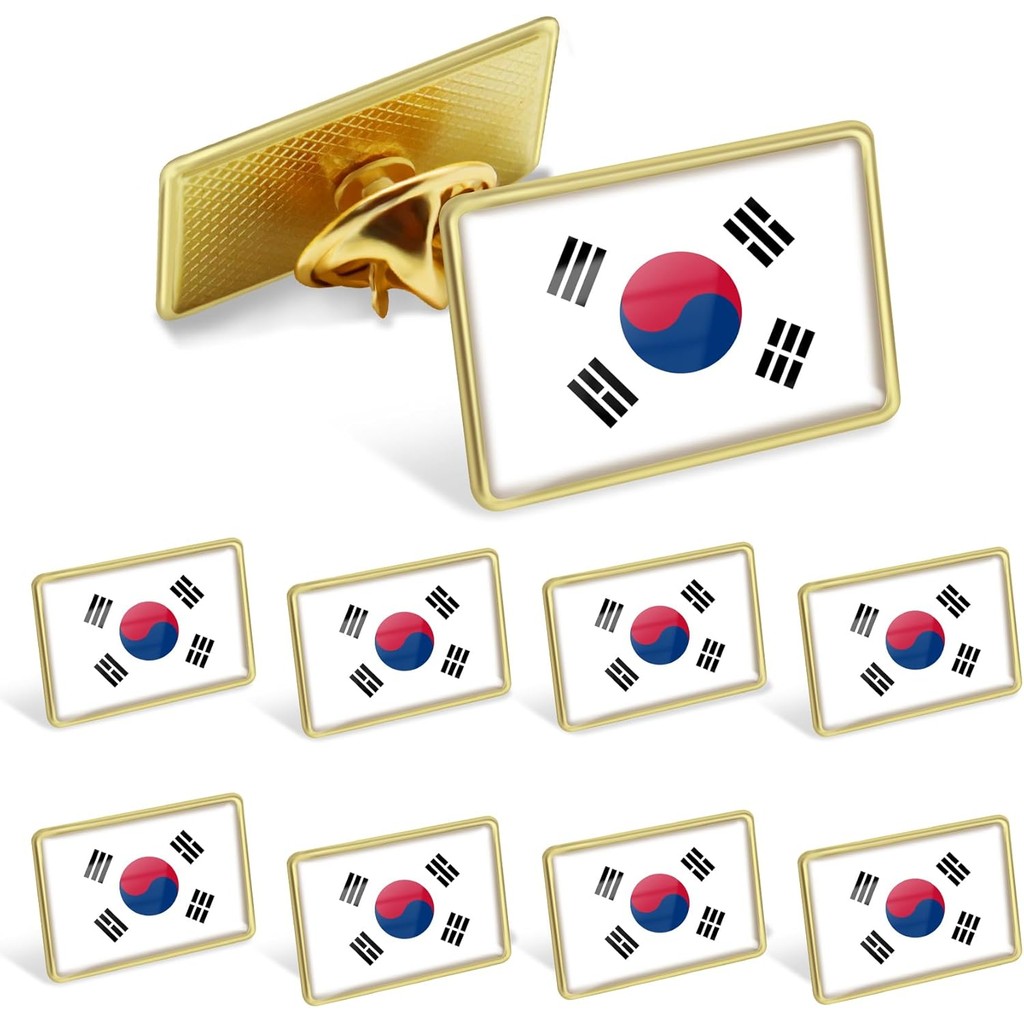 1 ชิ้นเกาหลีใต้เกาหลีธง lapel Pins Bulk - โลหะหมวกของที่ระลึกผู้ชายผู้หญิงรักชาติ Travel Badge เข็มกลัด