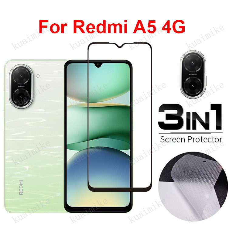 ฟิล์มกันรอย 3 in 1 สำหรับ Redmi A5 กระจกนิรภัย ฟิล์ม สำหรับ Redmi A3 A4 Turbo 4 Pro 3 POCO C71 X7 F7