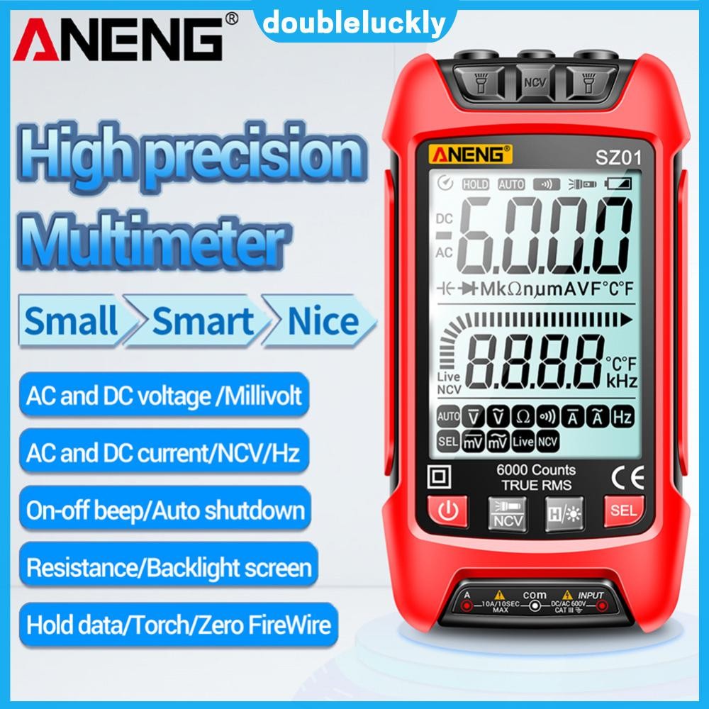 🔥Hot🔥 ANENG SZ01 SZ02 6000 นับมัลติมิเตอร์แบบดิจิตอล DC AC แรงดันไฟฟ้า True RMS NCV มัลติมิเตอร์ความ
