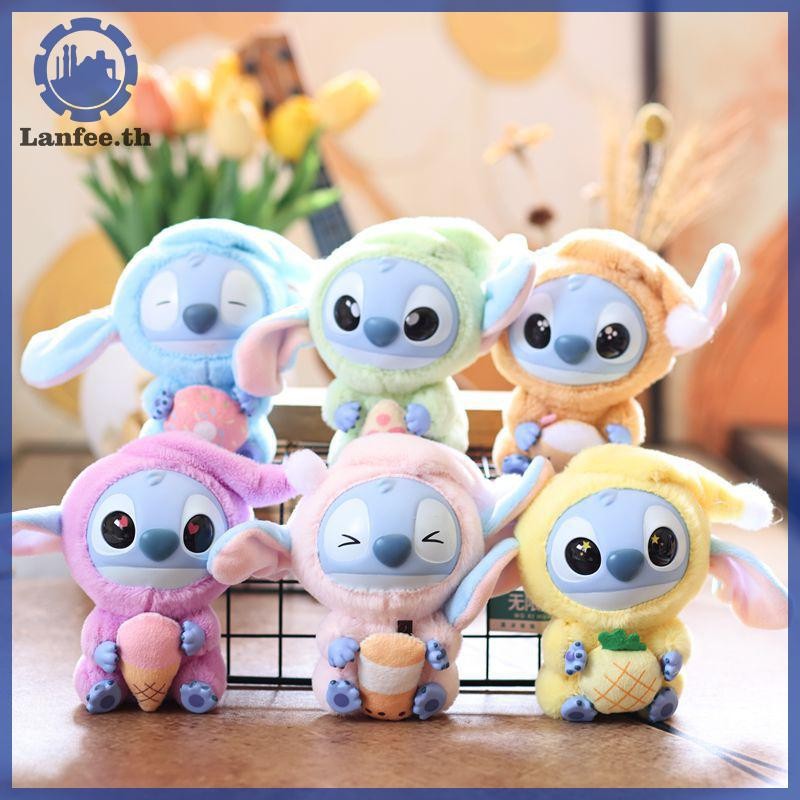 NFE 1 ชิ้น Kawaii ไวนิล Stitch รูปจี้ Stitch Eat Something ก่อน Sleep Series ตุ๊กตาของเล่นตกแต่งโต๊ะเครื่องประดับของขวัญ N
