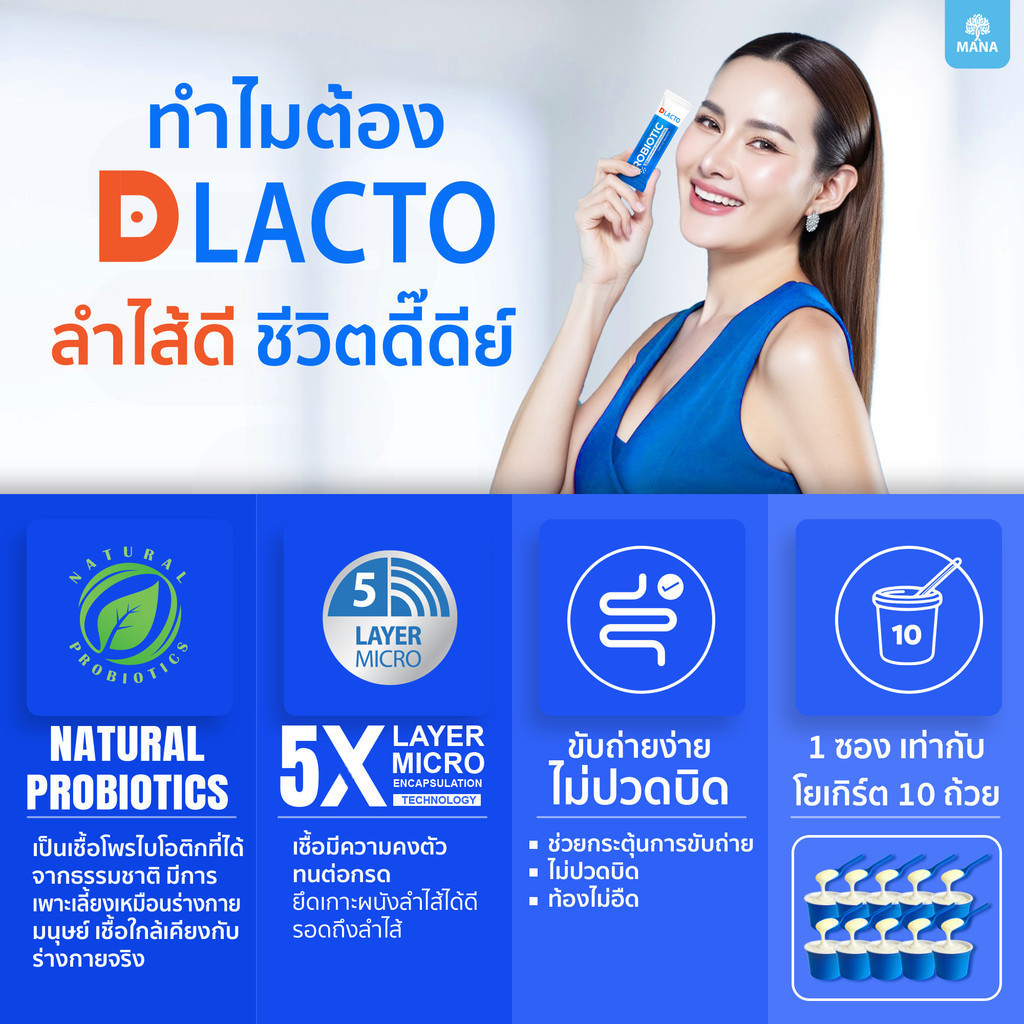 (ส่งแมสทันที) ดีแลคโตะ DLACTO Probiotic (7ฟรี3) โพรไบโอติก ขับถ่ายง่าย ลดกรดไหลย้อน นอนหลับลึกขึ้น - รูปที่ 7