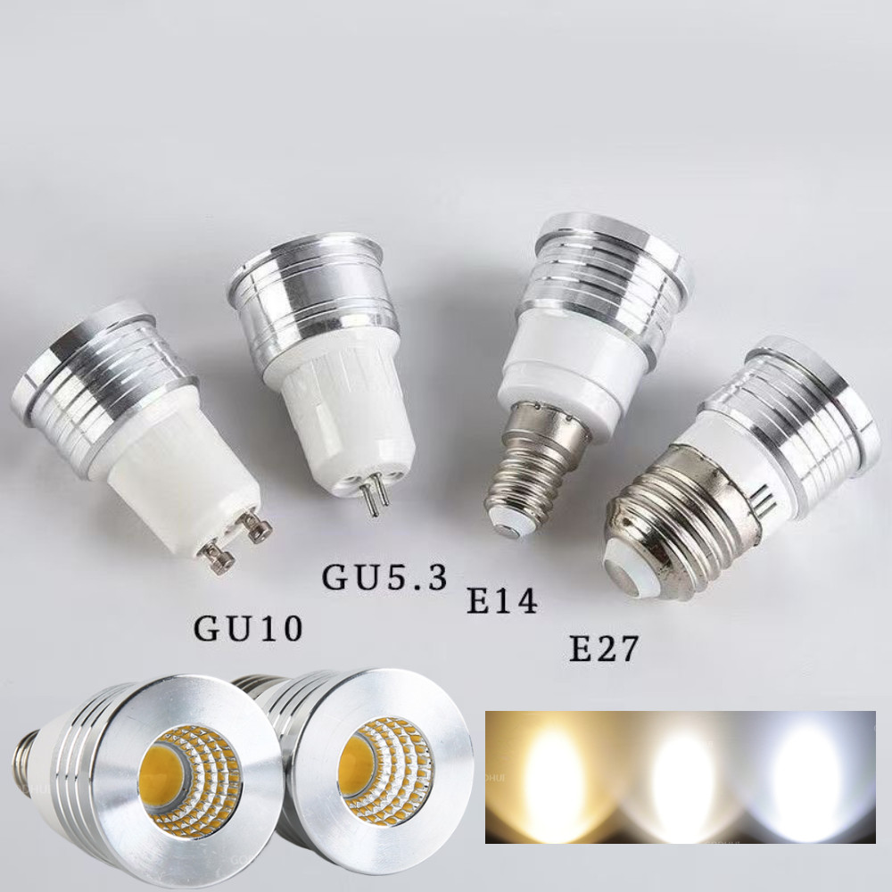 Mini E27 E14 หลอดไฟ LED Spot 3W COB AC85-265V 35 มม.GU5.3 หลอดไฟ LED GU10 E27 โคมไฟข้าวโพด LED Lampa