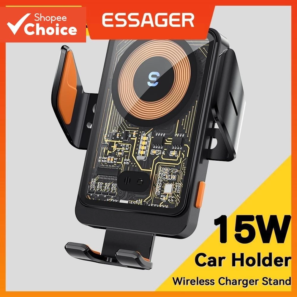 Essager 15W Wireless Charger ที่วางโทรศัพท์ในรถยนต์ปิดอัตโนมัติ CP Holder Dashboard Mount