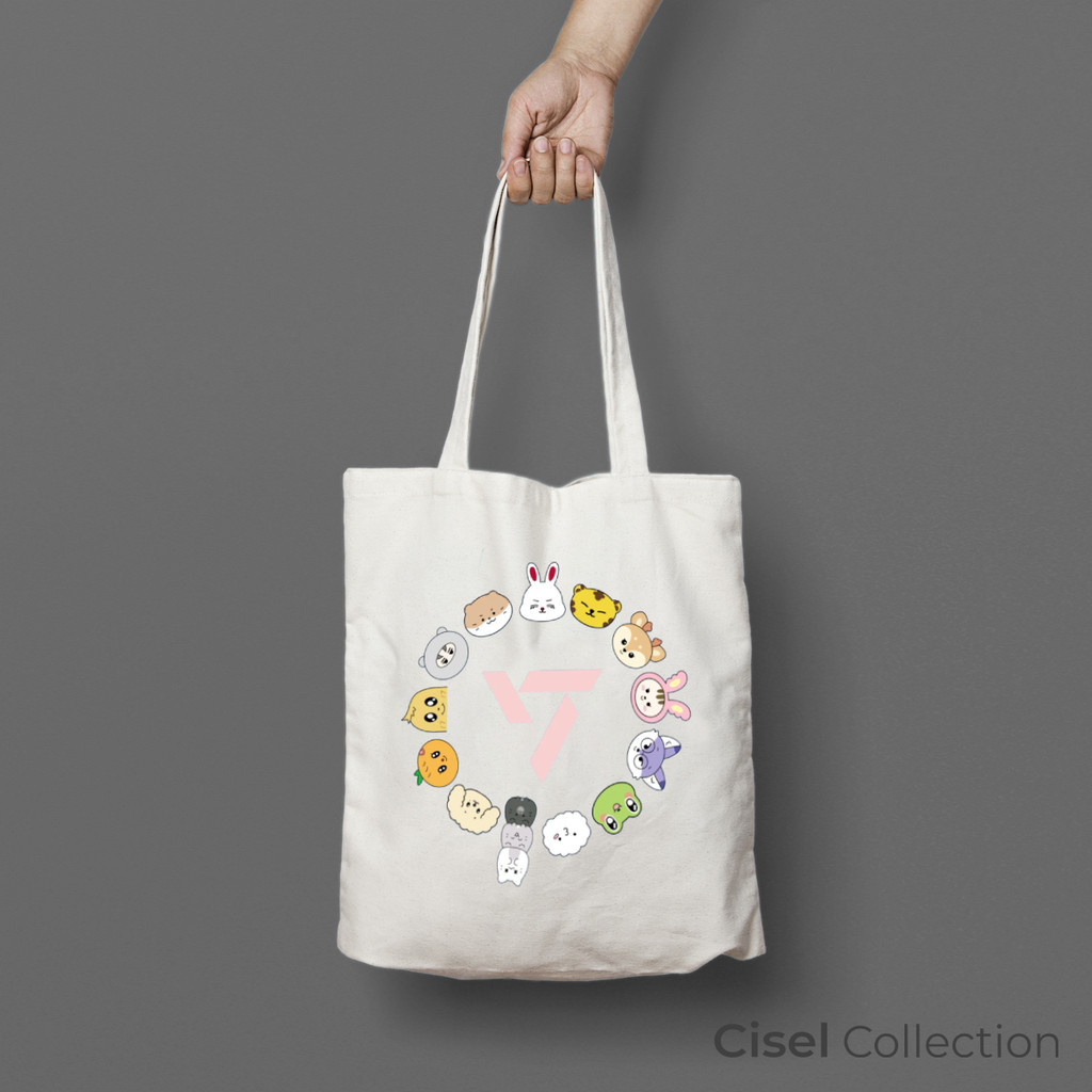 Kpop Seventeen กระเป๋าผ้าใบความจุขนาดใหญ่ unisex แฟชั่นและอเนกประสงค์ Kpop Tote กระเป๋า
