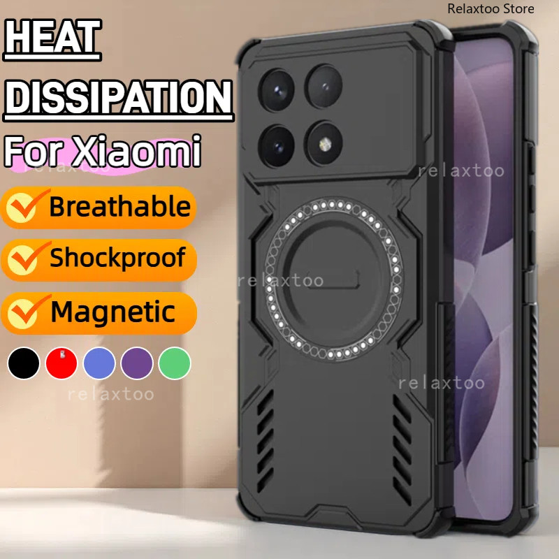 ปลอกสําหรับ Xiaomi POCOX6 POCO X6 Pro X6Pro POCOX6Pro 5G โลหะแม่เหล็กไร้สายชาร์จ Hard เคสโทรศัพท์กันกระแทกเลนส์กล้องปกป้องฝาหลังปลอก