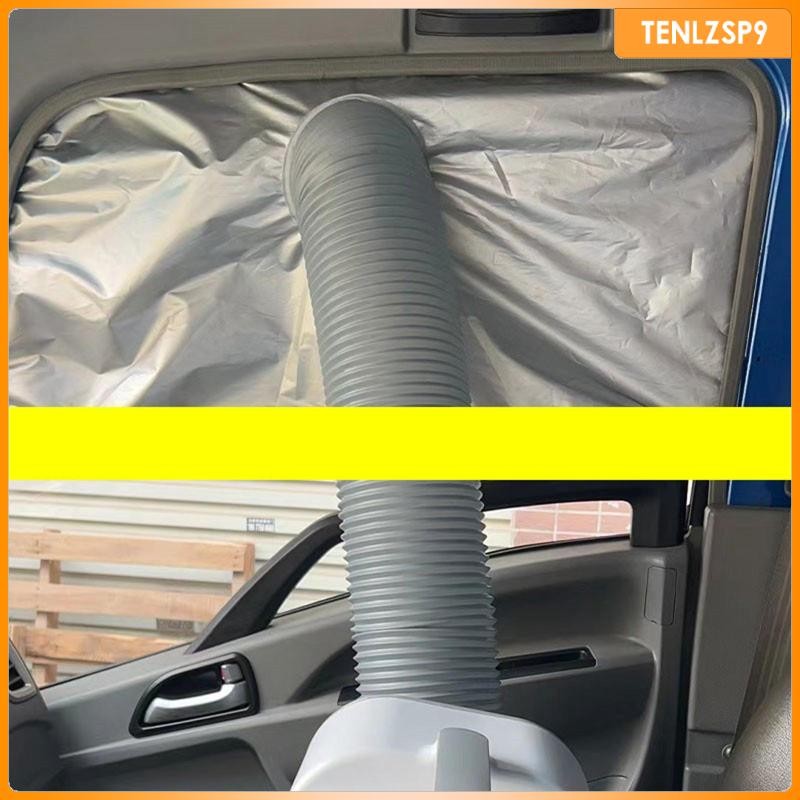 [tenlzsp9] เครื่องปรับอากาศแบบพกพาท่อรถหน้าต่างผ้าปกชิ้นส่วนติดตั้งง่ายฉนวนกันความร้อนป้องกันแสงแดดสําหรับรถยนต์รถบรรทุก