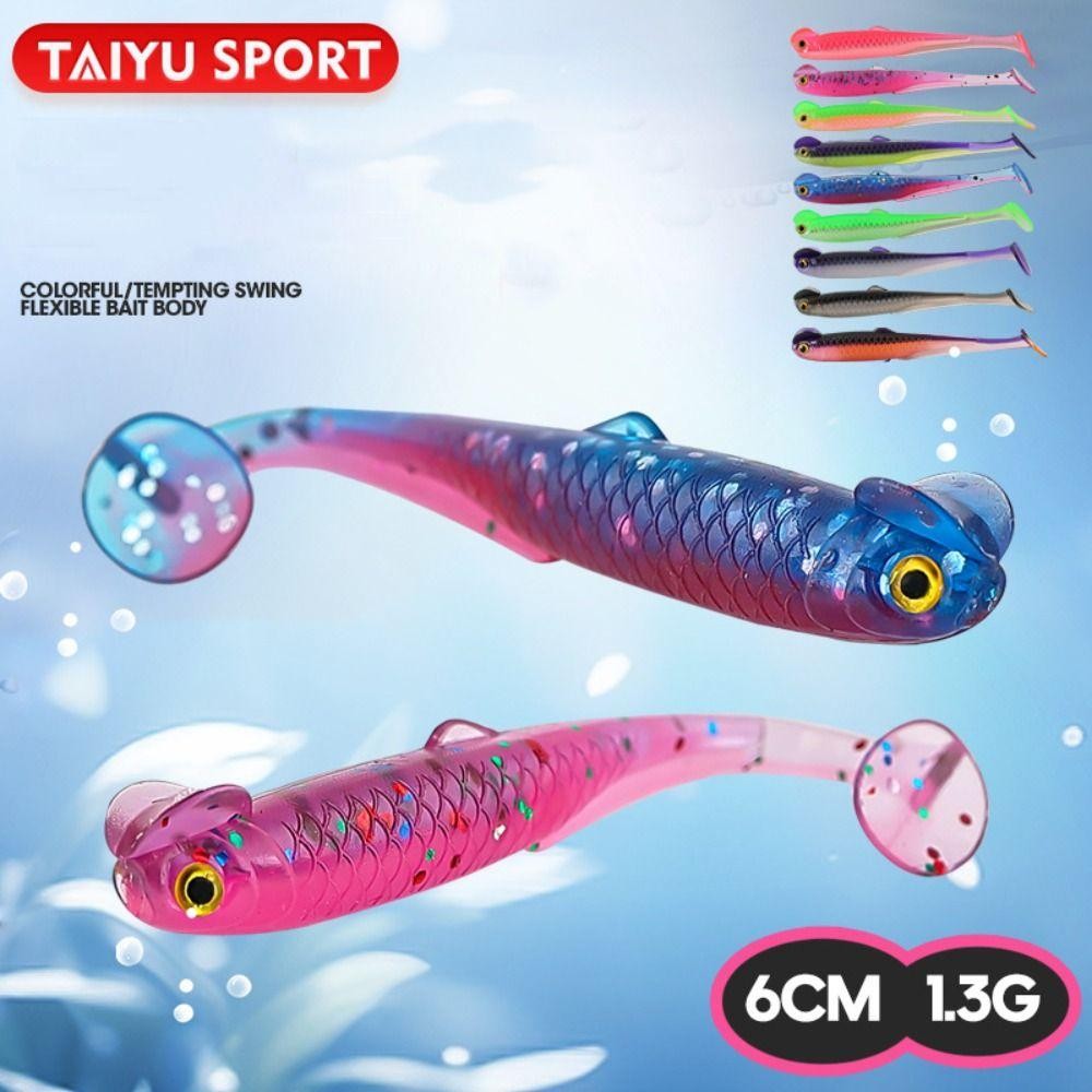 MUVAKO เหยื่อมัดล่อปลา 20 ชิ้น ขนาด 6 ซม., น้ำหนัก 1.3 กรัม, พีวีซี สีหลากหลาย มีการเคลื่อนไหวที่เหมือนจริง - รูปที่ 2