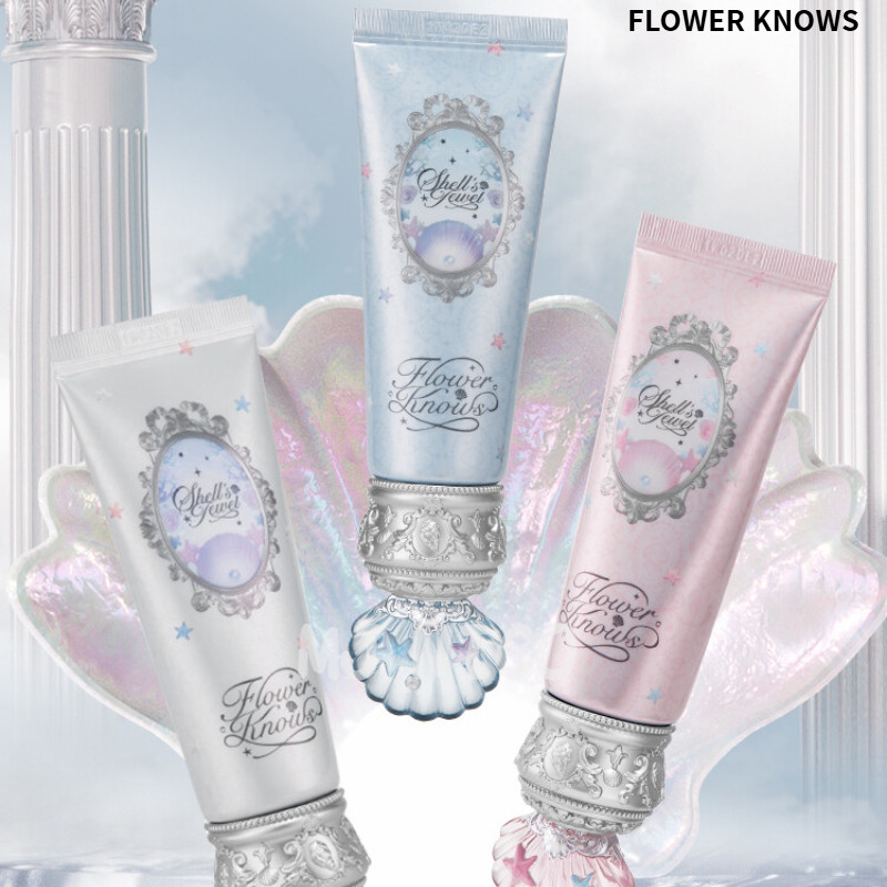 FLOWER KNOWS เมคอัพไพรเมอร์เชลล์เพิร์ลซีรีส์ไม่มีแป้งการ์ดเจ้าหญิงโอเชี่ยน