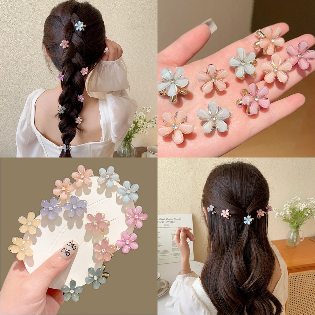 🌸Soroh🌸กิ๊บติดผม ลายดอกไม้ ขนาดเล็ก สีสีนสดใส🌷สไตล์เกาหลี ใหม่ หวาน แฟชั่น คุณภาพสูง💐#VO-28