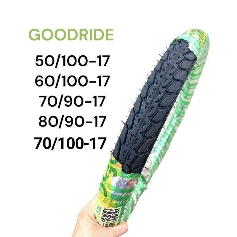 - ยางนอก 50/100-17 (2.00-17) 60/100-17(2.25-17) 70/90-17(2.50-17) 80/90-17ลายดรีม Goodride (H699)