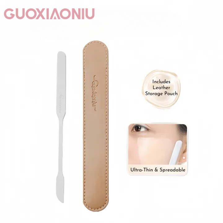 GUOXIAONIU ไม้พายรองพื้นสแตนเลสและเครื่องผสม แต่งหน้าและสีมัลติฟังก์ชั่น เครื่องมือผสม