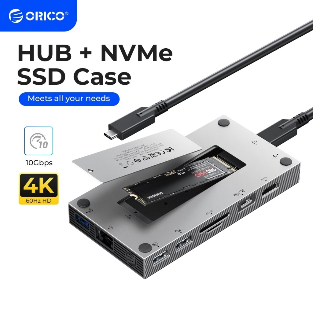 ORICO USB C HUB ประเภท C ถึง Multi HDMI เข้ากันได้กับ 4K60Hz PD100W USB3.0 10Gbps Docking Station สํ