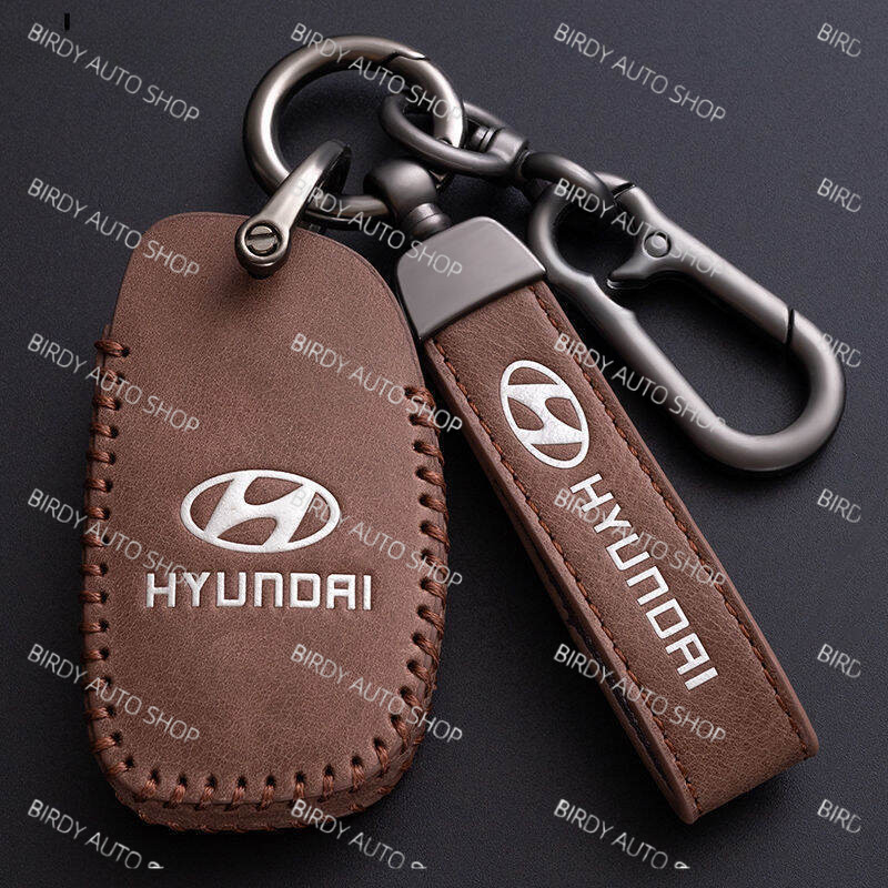 BIRDY ของแท้หนังสมาร์ทฝาครอบพวงกุญแจ Hyundai Avante Tucson Santa Fe Ioniq 5 6 Nexo Kona Elantra N So
