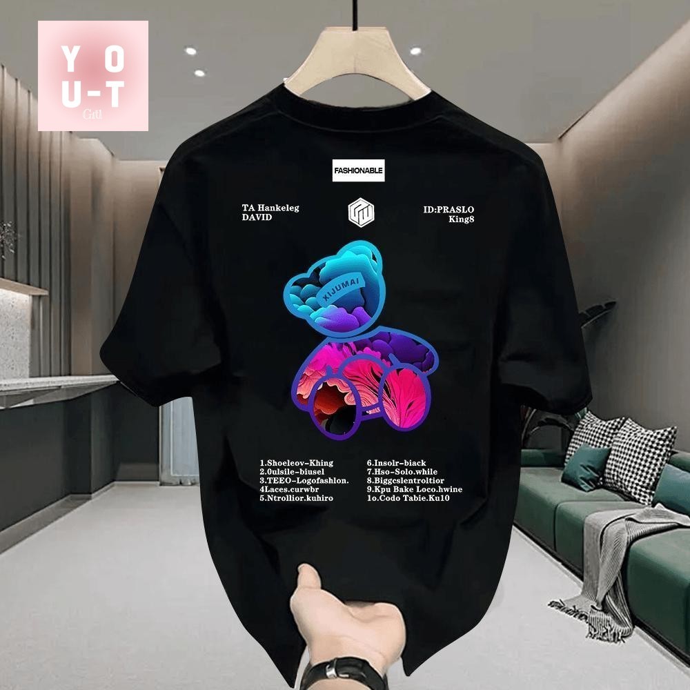 YOU-T🚀เสื้อยืดโอเวอร์ไซส์ เสื้อเชิ้ตผู้ชาย สไตล์ "แฟชั่น" ไม่หด เสื้อยืดชาย Cotton 100% เสื้อเชิ้ตสไตล์เกาหลี