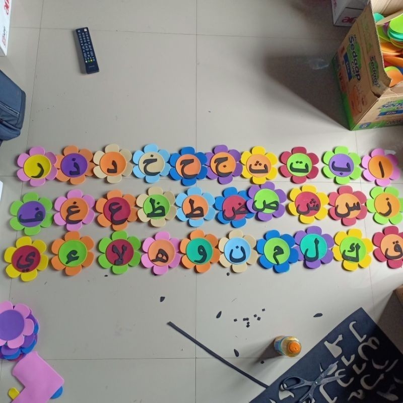 READY 1 ชุด HIJAIYAH FLOWERS ตกแต่งผนังห้องเรียนการศึกษา props stick-on น่ารักไม่ซ้ําตัวละคร Motips 