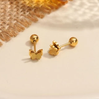 ต่างหูขนาดเล็กสำหรับผู้หญิง วัสดุเหล็กไทเทเนียมเคลือบเงิน.gold 18K ไม่อันตรายต่อคนแพ้ง่าย