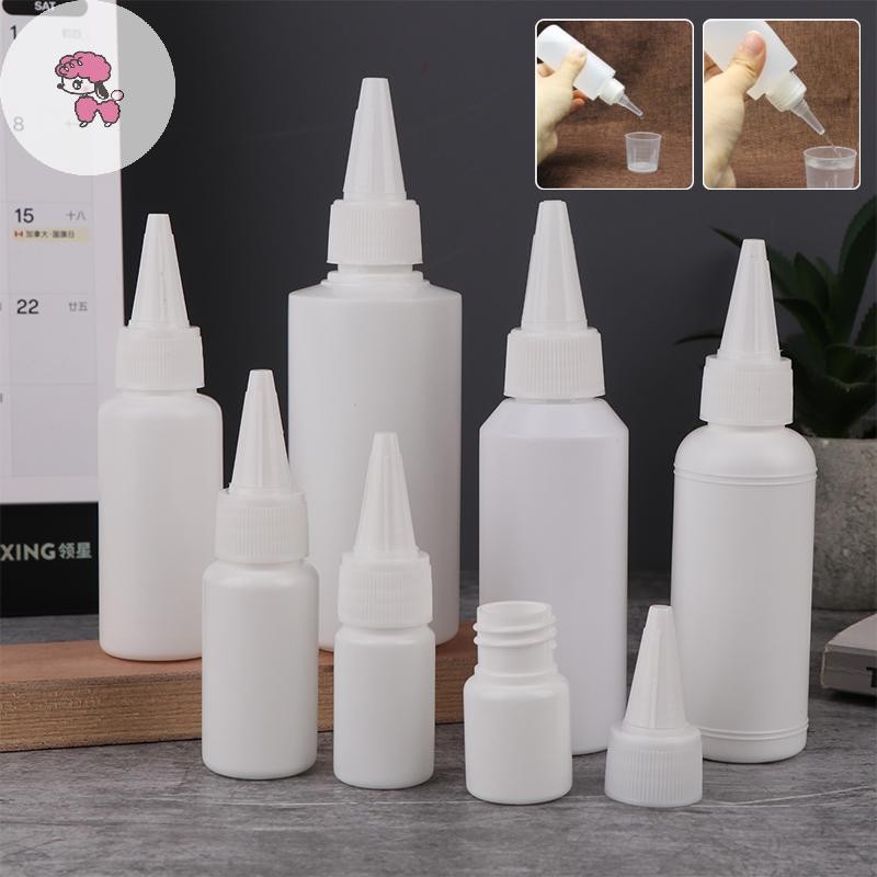 GRL 5/10/20/30/50/60/100ML สีขาวบีบ Dropper ขวดเปล่าสกรูหมวกตา Liquid Ink Oil Dropper สีสีขวด TH