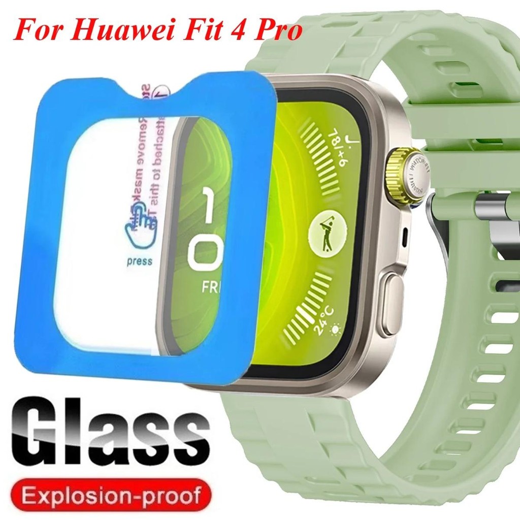 ติดตั้งง่ายกระจกนิรภัยสําหรับ Huawei Watch Fit 4 Pro ป้องกันหน้าจอฟิล์มป้องกันป้องกันรอยขีดข่วนสําหรับ Huawei Fit4Pro Cover