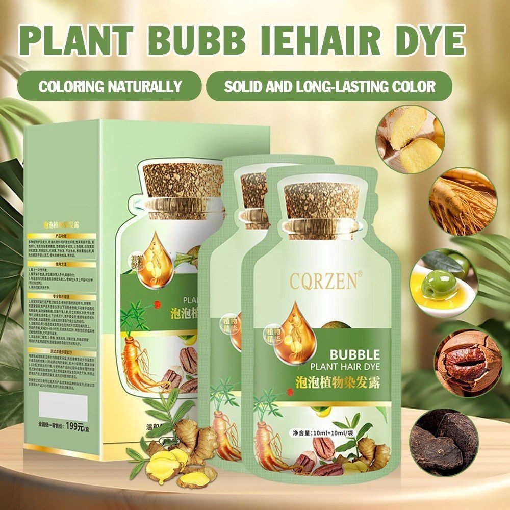 Cqrzen Herbal Black Hair Shampoo of Hair Dye Shampoo ผมขาวในสีผมสีดําโดยไม่ต้องระคายเคืองแชมพูย้อมผม