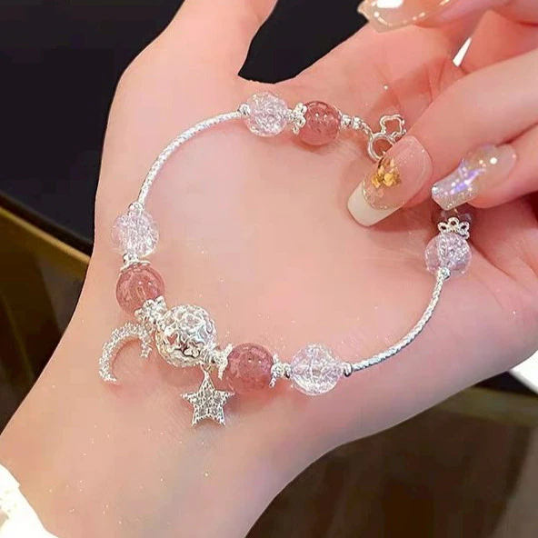 สร้อยข้อมือ Mary ลายพระจันทร์และดาว แต่งโซ่ลูกปัด thumbnail 5