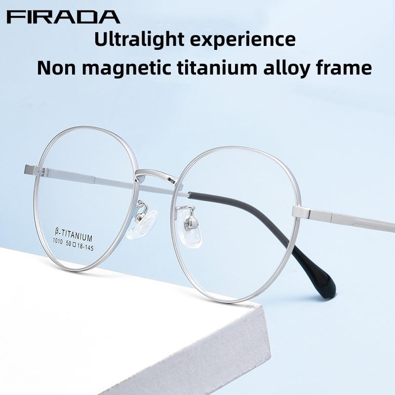 FIRADA 2023 ใหม่แฟชั่นแว่นตา Retro Titanium Alloy กรอบแว่นตาสำหรับผู้ชายและผู้หญิง 1010TH