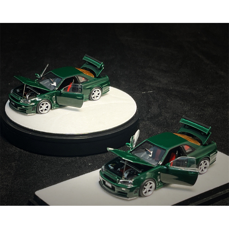 PGM 1:64 GTR R34 Z-TUNE สีเขียว Ordinary Limited999 รถโมเดลเหล็ก